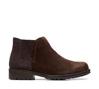 Clarks Femme Clarkwell Demi Bottine Chukka, Dark Brown Combi, 41 EU