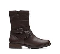 Clarks Femme Clarkwell Mid Botte Tendance, Marron foncé, 37.5 EU