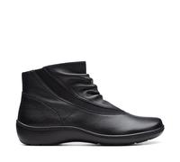 Clarks Femme Cora Derby Botte Tendance, Cuir Noir Noir, 37 EU