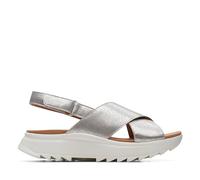 Clarks Femme DashLite Wish Sandales, Silver Metallic, 38 EU