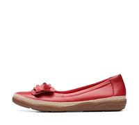 Clarks Femme Elaina Jade Ballerines, Cherry Red Leather, 37 EU Large