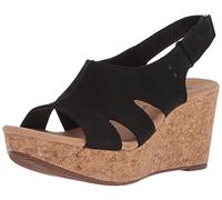 Clarks Femme Épingle Bari Plate-Forme, Cuir Nubuck Noir, 36.5 EU