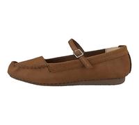 Clarks Femme Freckle Bar Ballet Flat, Dark Tan Suede, 38 EU