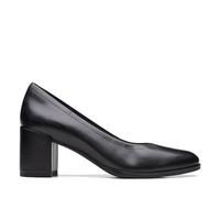 Clarks Femme Freva55 Court Shoes, Black Leather, 39 EU