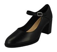Clarks Femme Freva55 Strap Sneaker, Cuir Noir, 39.5 EU