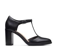 Clarks Femme Freva85 Bar Escarpins, Cuir Noir, 40 EU