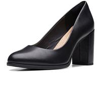 Clarks Mixte Freva85 Court Shoes, Black Leather, 39.5 EU