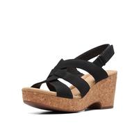 Clarks Femme Giselle Beach Sandale, Noir/Nubuck, 41.5 EU