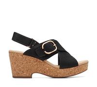 Clarks Femme Giselle Dove Sandale cale, Noir/Nubuck, 35 EU