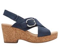 Clarks Femme Giselle Dove Sandale, Nubuck Bleu Marine, 38.5 EU