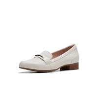 Clarks Femme Juliet Aster Mocassin, en Cuir Blanc, 41 EU Large