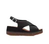 Clarks Femme Kassanda Step Sandale, Noir/Nubuck, 41.5 EU