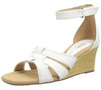 Clarks Femme Kyarra Joy Sandale cale, Cuir Blanc, 38.5 EU