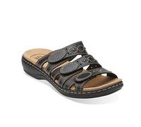 Clarks Femme Leisa Cacti Sandale Glissante, Cuir Noir, 38 EU Large