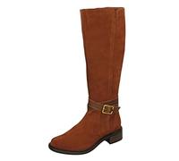 Clarks Femme Maye Shine Bottes Tendance, Dark Tan Suede, 38 EU