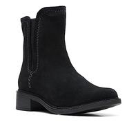 Clarks Femme Maye Zip Botte mi-Mollet, Daim Noir, 41 EU