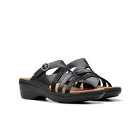 Clarks Femme Merliah Holly Sandale Glissante, Cuir Noir, 41.5 EU