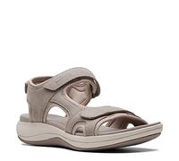 Clarks Femme Mira Bay Sandale Plate, Stone Textile, 41 EU Large