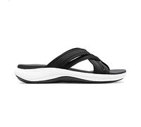 Clarks Femme Mira Isle Sandale Glissante, Noir/Textile, 41.5 EU