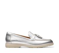 Clarks Femme Narini Edge Mocassin, Silver Leather, 39.5 EU