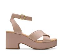 Clarks Femme Nerisa Pearl Sandale, Beige Leather, 40 EU