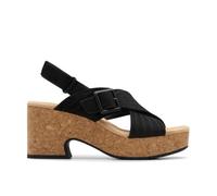 Clarks Femme Nerisa West Sandale, Black Nubuck, 38 EU
