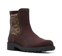 Clarks Femme Opal Sky Bottes Tendance, Daim Marron foncé, 36 EU