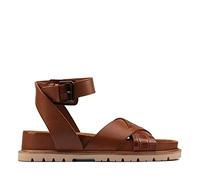 Clarks Femme Orianna Cross Sandale, Cuir Dark Tan Combi, 35.5 EU