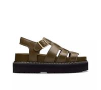 Clarks Femme Orianna Twist Sandals, Dark Olive Lea, 41.5 EU