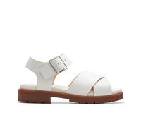 Clarks Femme Orinoco Cross Sandale, Blanc cassé Lea, 39 EU