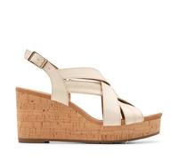 Clarks Femme Sabina Sling Sandale, Cream Leather, 41.5 EU