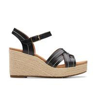 Clarks Femme Sabina Strap Sandale, Black Leather, 37.5 EU