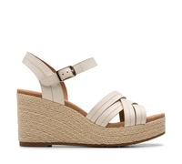 Clarks Femme Sabina Strap Sandale, Cream Leather, 41 EU
