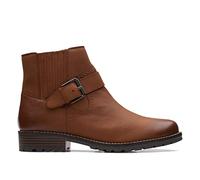 Clarks Femme Sangle Clarkwell Botte Tendance, Dark Tan Lea, 38 EU