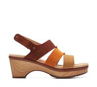 Clarks Femme Seannah Glow Sandale cale, Daim Combi Tan, 43 EU