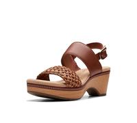 Clarks Femme Seannah Step Sandale cale, Marron Clair/Cuir, 43 EU Large