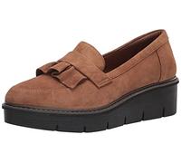 Clarks Femme Slip Airabell Mocassin, Daim Kaki foncé, 36 EU