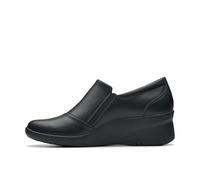 Clarks Femme Suttyn Zip Mocassin, Black Leather, 37 EU