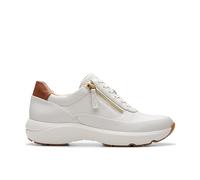 CLARKS Femme Tivoli Zip Shoes, Off White Lea, 38.5 EU