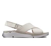 Clarks Femme Tri Alexia Sandales Bride arrière, Beige (White Leather White Leather), 36 EU