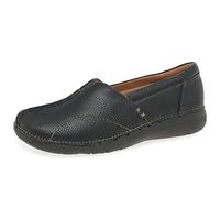 Clarks Femme Un Loop Stride Mocassins, Cuir Noir, 39 EU