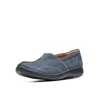 Clarks Femme Un Loop Stride Mocassins, Nubuck Bleu Marine, 40 EU