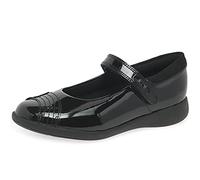 Clarks Fille Etch Beam K Ballerines, Black Pat, 33.5 EU