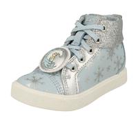 Clarks Filles Elsa Hi Top Baskets Ville Glace Frozen Bleu Clair Fermeture Éclair