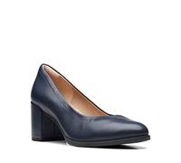 Clarks Freva55 Court Escarpins pour Femme, Cuir Bleu Marine, 36 EU