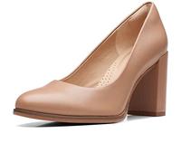 Clarks Femme Freva85 Court Escarpins, Praline Leather, 39.5 EU