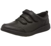 Clarks Garçon Scape Sky Y Sneakers Basses, Cuir Noir, 39 EU