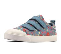 CLARKS - Girls Canvas K - 1 UK Child - Clarks City Vibe K Blue Floral - Blue Floral - 12 UK Child - F (Standard)