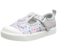 Clarks Girl's City Dance T. Sneaker, Silver Combi, 27.5 EU