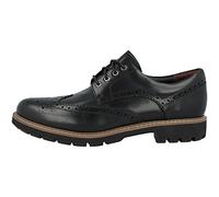Clarks Homme Batcombe Wing Derbys, Noir Black Leather, 42.5 EU